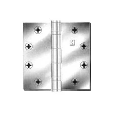 Hager 4.5 x 4.5 in. Full Mortise Standard Weight Ball Bearing Hinge, No. 006537 Satin Stainless Steel BB119141232D